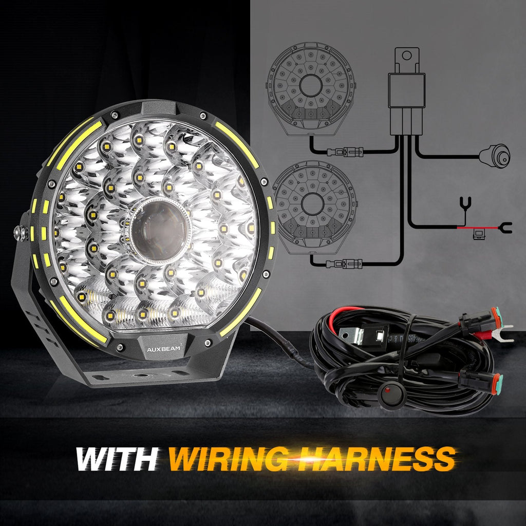 (2PCS/SET) 9 INCH 270W 37776LM 360-PRO SERIES OFFROAD LED DRIVING LIGHTS+AMBER/BLACK COVERS(OPTIONAL)