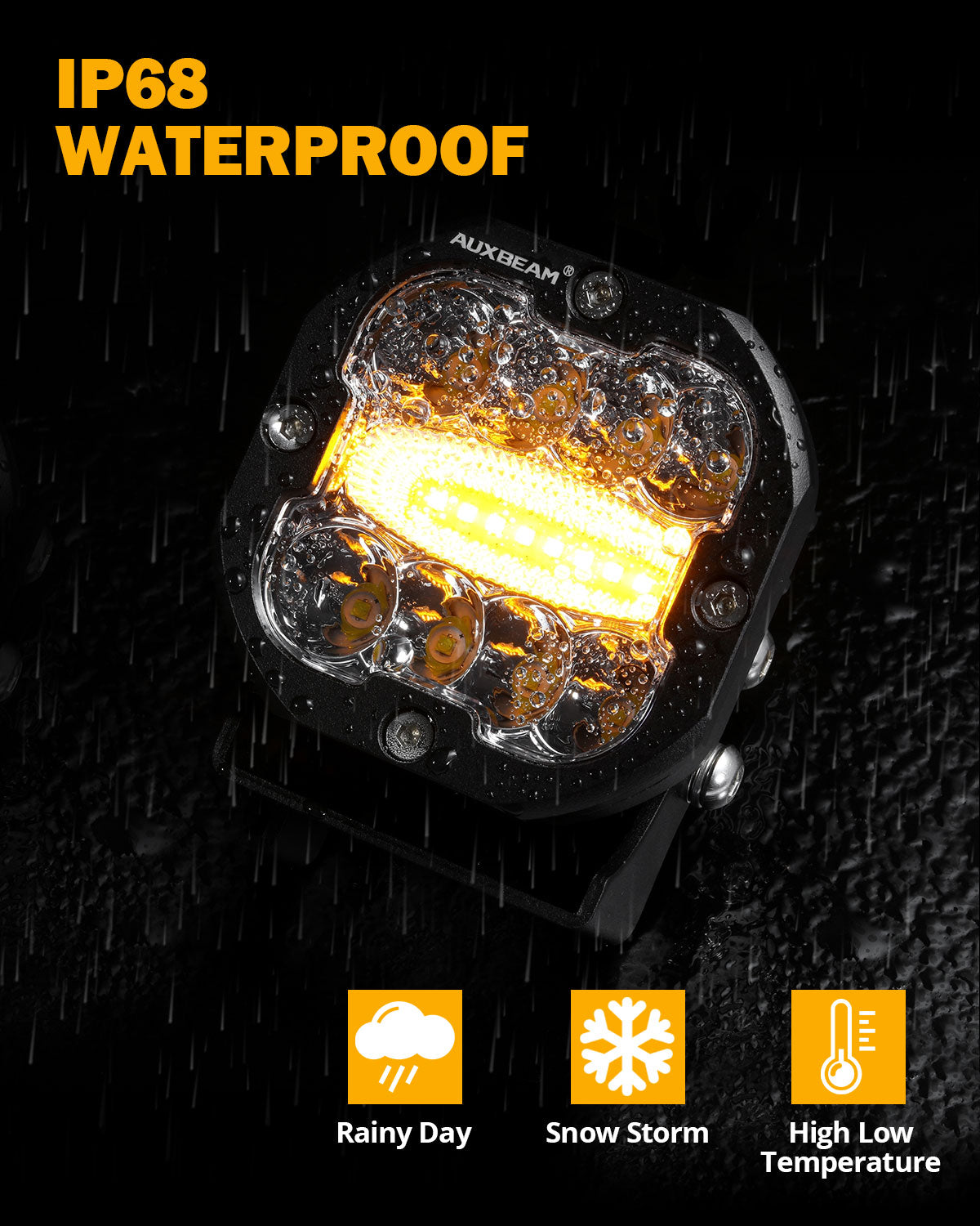 3 INCH 96W 9600LM 6 MODES LED FOG LIGHTS KIT WHITE YELLOW FLASHING FOR 2012-2022 TACOMA/ 2010-2022  4RUNNER / 2014-2022 TUNDRA