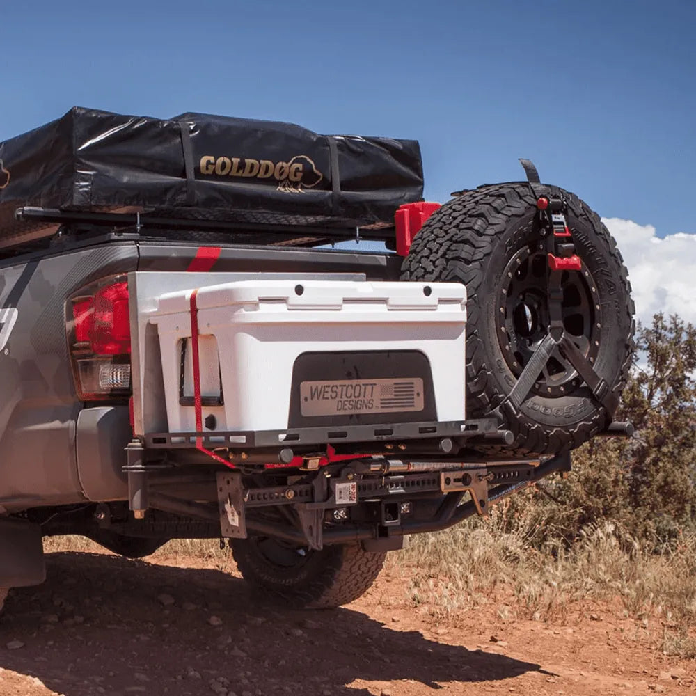 Westcott Universal Hitch Mount Tire Rack with Cooler Mount & Work Table