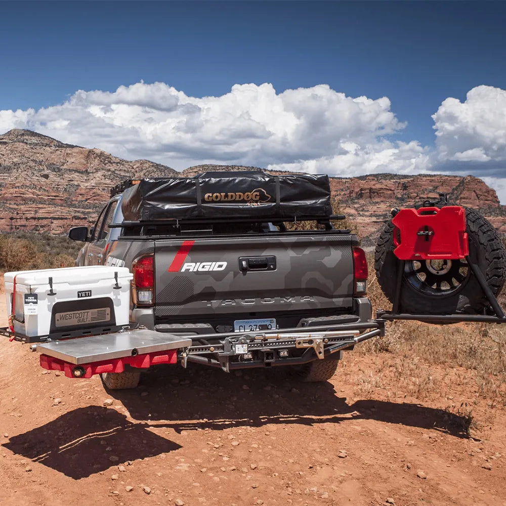 Westcott Universal Hitch Mount Tire Rack with Cooler Mount & Work Table