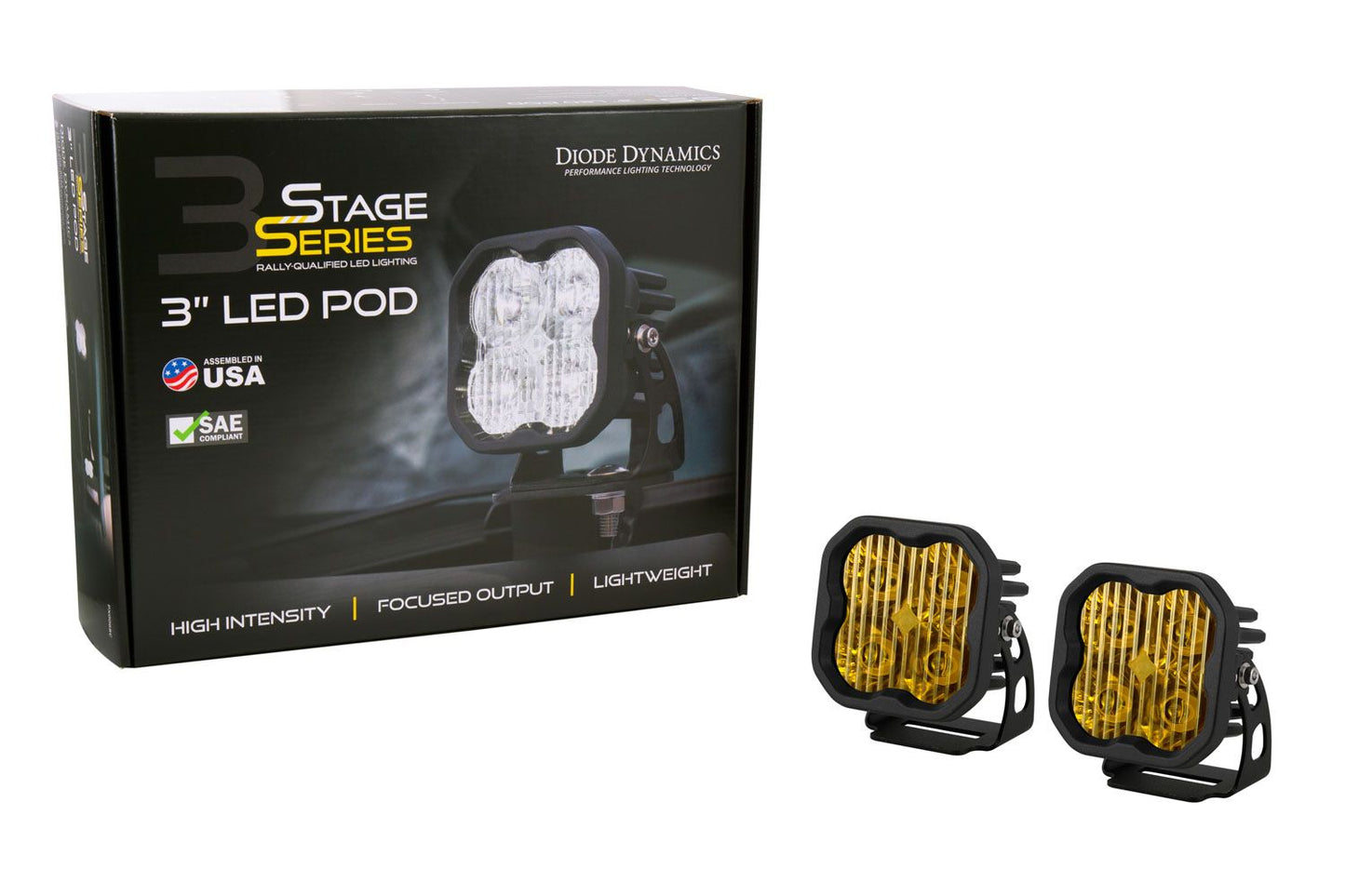 Stage Series 3" SAE Yellow Max Standard LED Pod (pair)