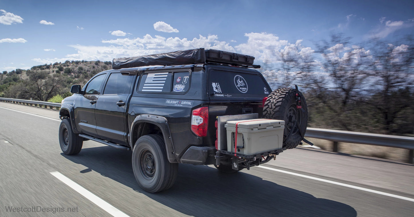 Westcott Universal Hitch Mount Tire Rack with Cooler Mount & Work Table
