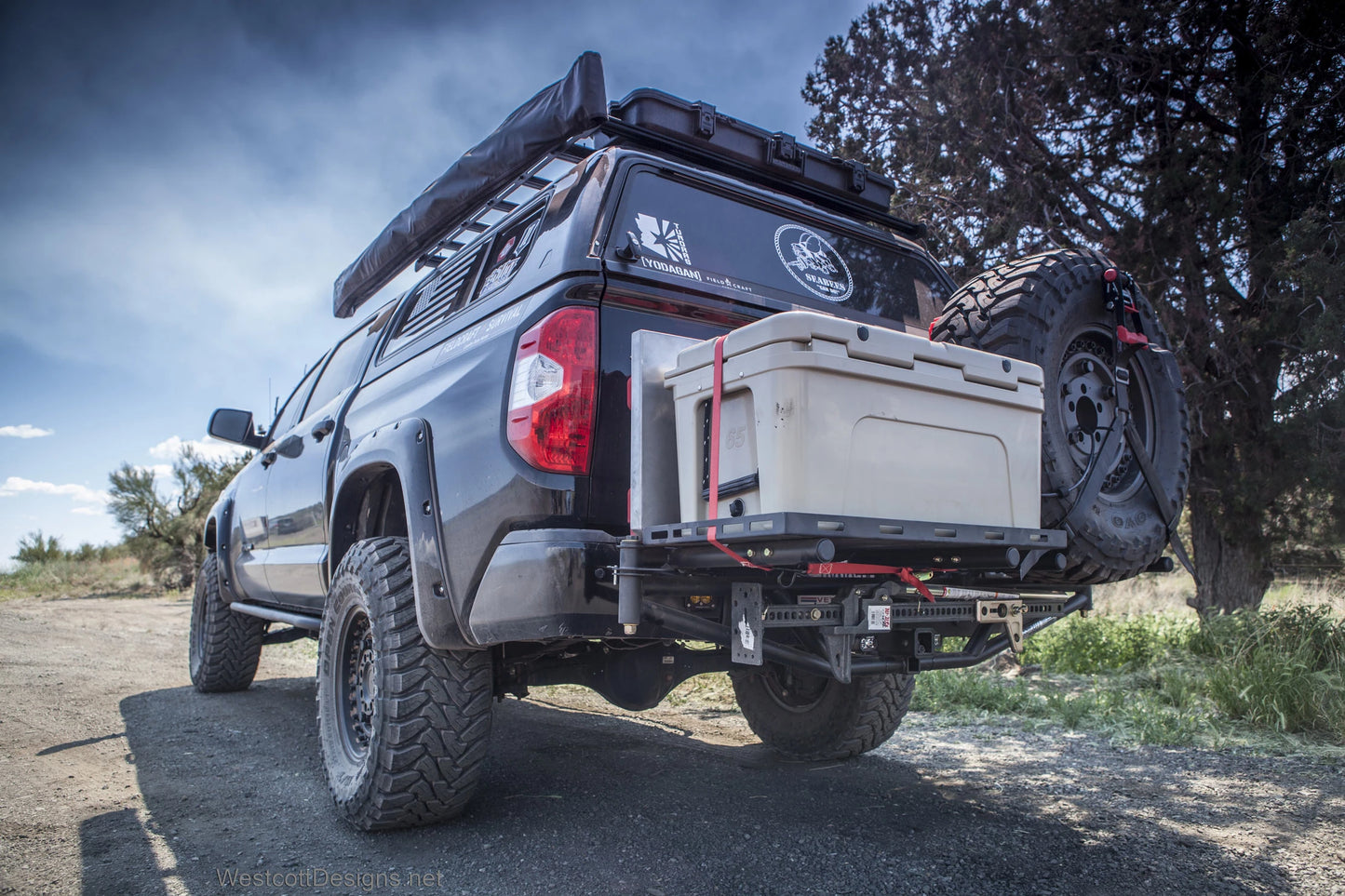 Westcott Universal Hitch Mount Tire Rack with Cooler Mount & Work Table