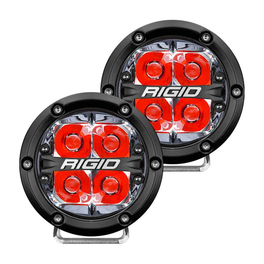 RIGID INDUSTRIES 360-SERIES 4IN LED OFF-ROAD SPOT BEAM - RED BACKLIGHT (PAIR)