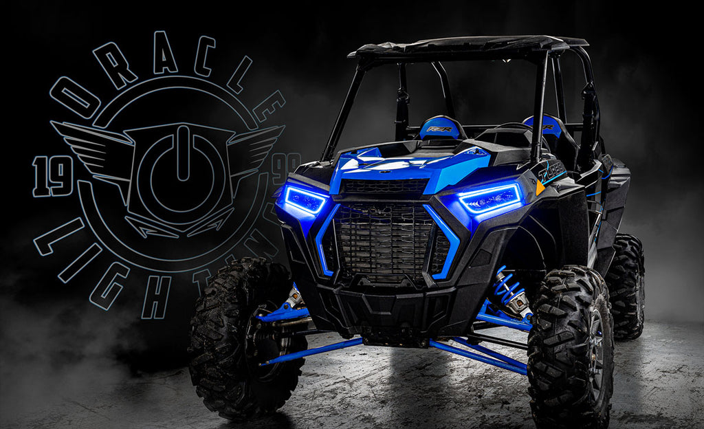 ORACLE LIGHTING 2014-2021 POLARIS RZR 900 / 1000 TURBO DYNAMIC COLORSHIFT® RGB+A SURFACE MOUNT HEADLIGHT HALO KIT
