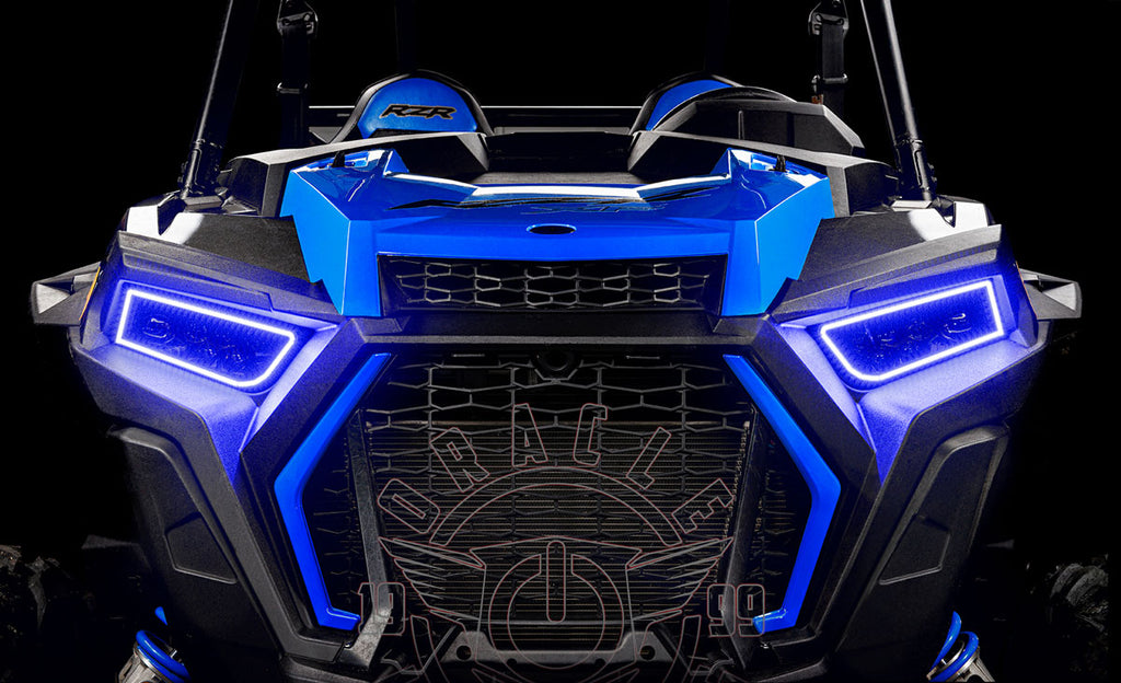 ORACLE LIGHTING 2014-2021 POLARIS RZR 900 / 1000 TURBO DYNAMIC COLORSHIFT® RGB+A SURFACE MOUNT HEADLIGHT HALO KIT