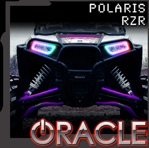 ORACLE LIGHTING 2014-2021 POLARIS RZR 900 / 1000 TURBO DYNAMIC COLORSHIFT® RGB+A SURFACE MOUNT HEADLIGHT HALO KIT